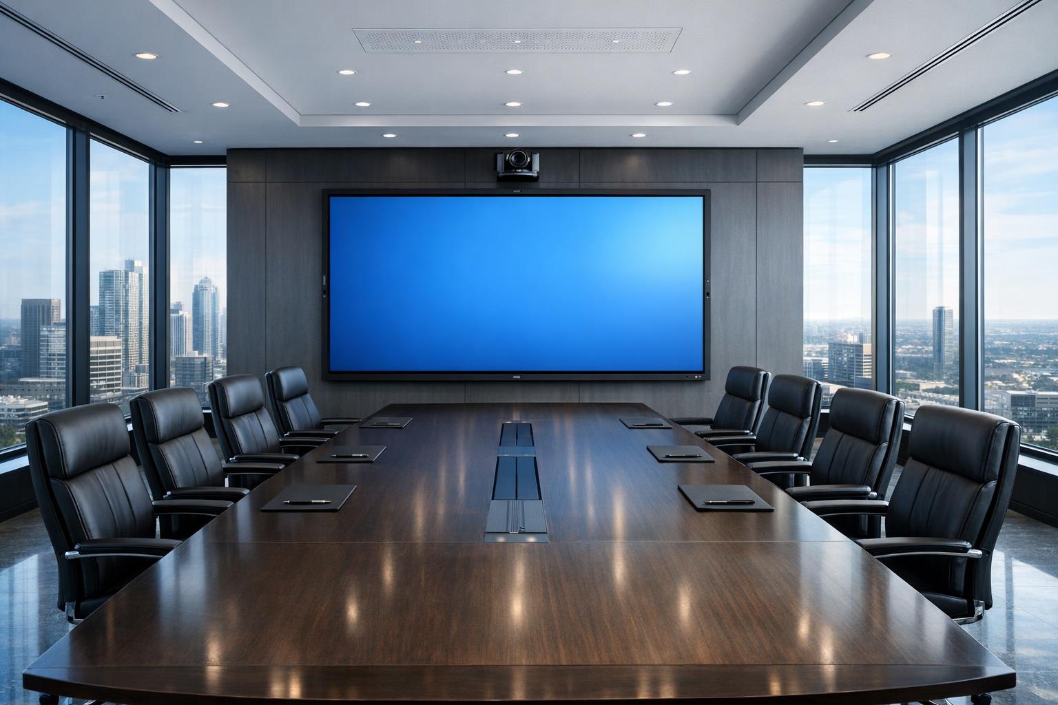 Executive boardroom with premium AV installation