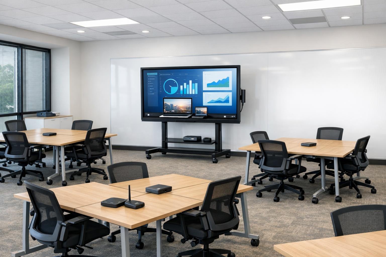 Training room with flexible AV setup